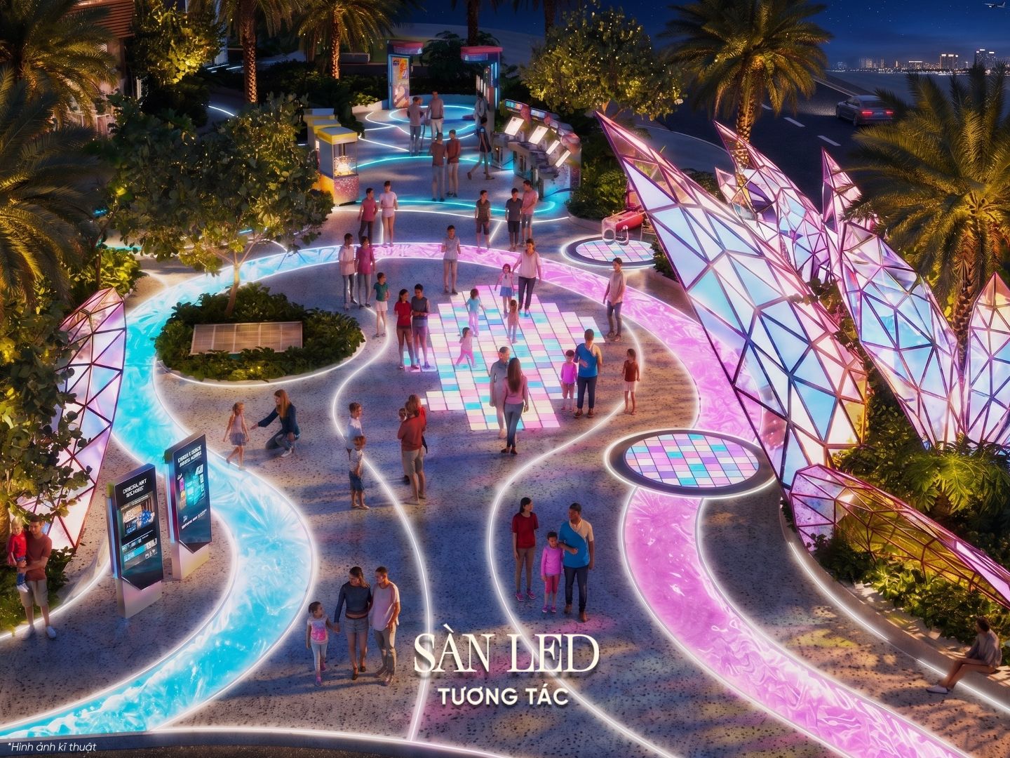Sàn LED tương tác tại Alora Nha Trang
